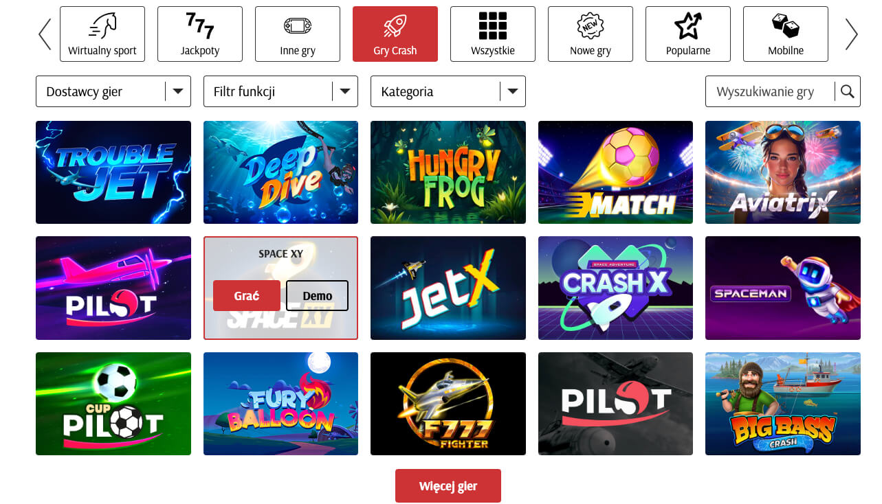 SuperCat Casino gry crash i automaty online